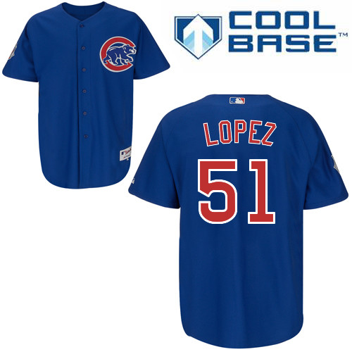 Rafael Lopez #51 mlb Jersey-Chicago Cubs Women's Authentic Alternate Blue Cool Base Baseball Jersey